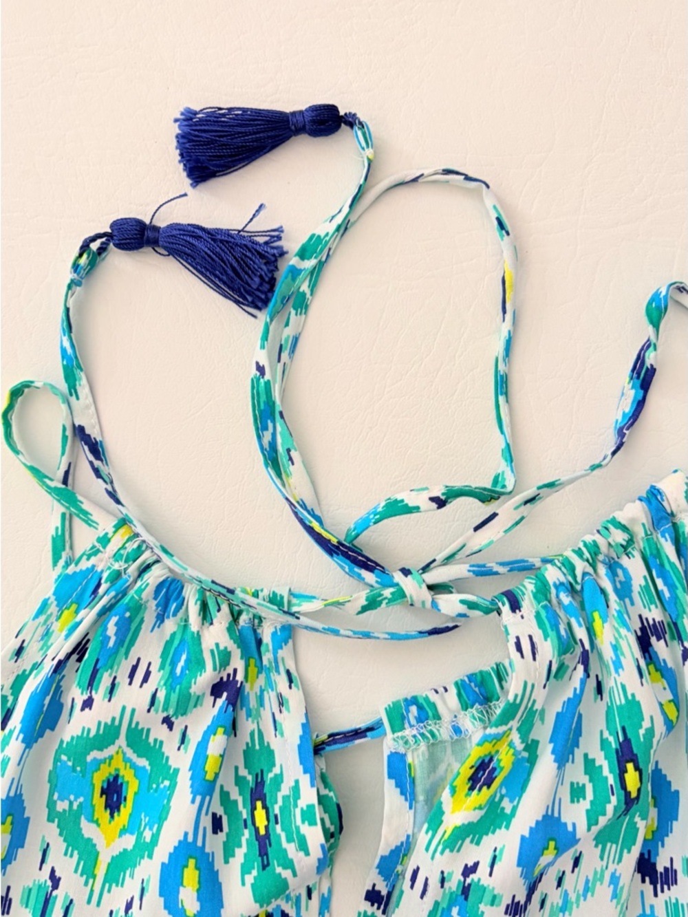 Tommy Bahama Summer Dress Beach Cover up Ikat Print Cover Up Blue Green Small - Picture 12 of 15